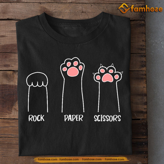 Funny Cat T-shirt, Rock Paper Scissors, Gift For Cat Lovers, Cat Owners, Cat Tees