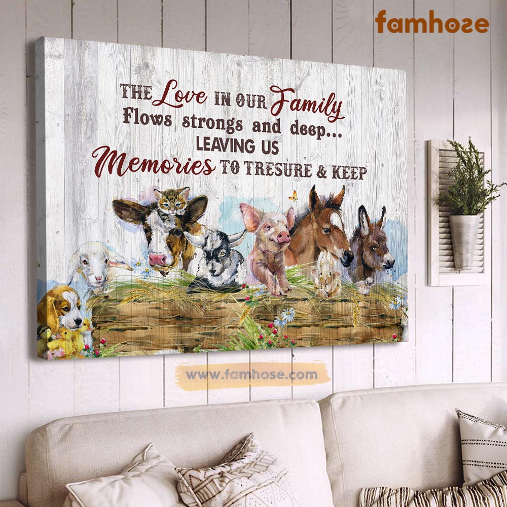 Farm Poster & Canvas, The Love In Our Family Flows Strong And Deep, Farmer Canvas Wall Art, Poster Gift For Farm Lovers