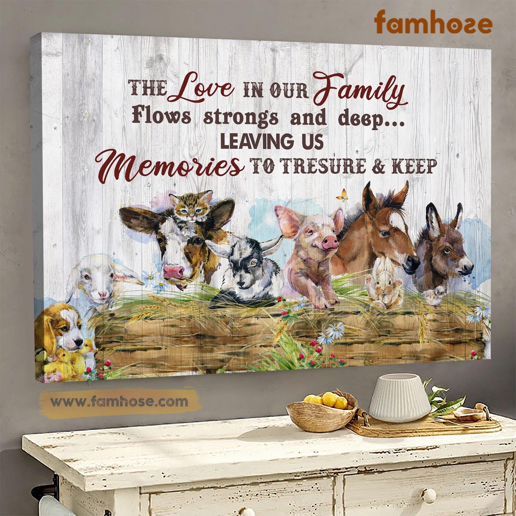 Farm Poster & Canvas, The Love In Our Family Flows Strong And Deep, Farmer  Canvas Wall Art, Poster Gift For Farm Lovers
