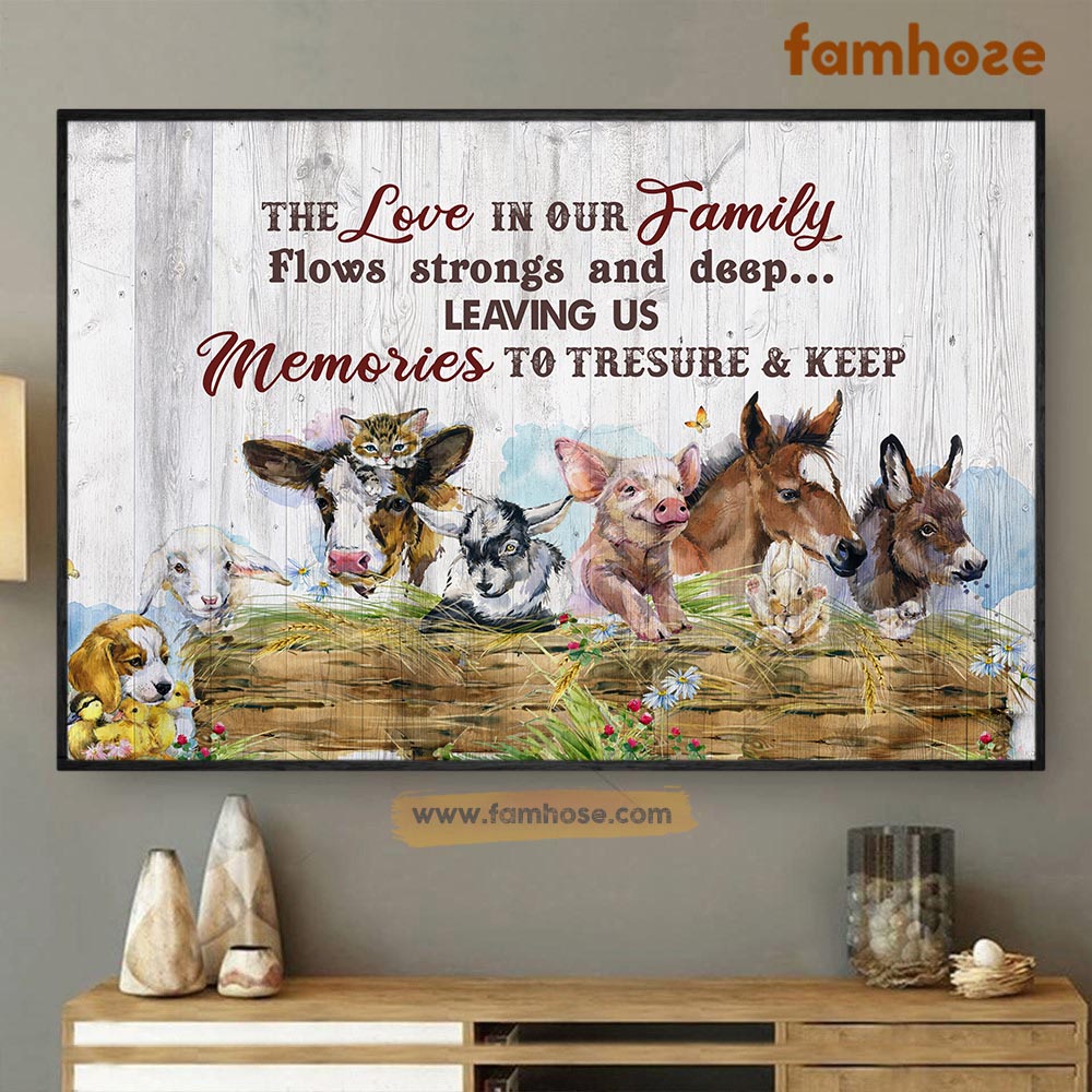 Farm Poster & Canvas, The Love In Our Family Flows Strong And Deep, Farmer Canvas Wall Art, Poster Gift For Farm Lovers