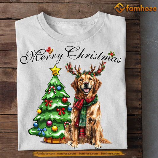 Christmas Dog T-shirt, Xmas Gift For Golden Retriever Dog Lovers, Dog Owners Tee