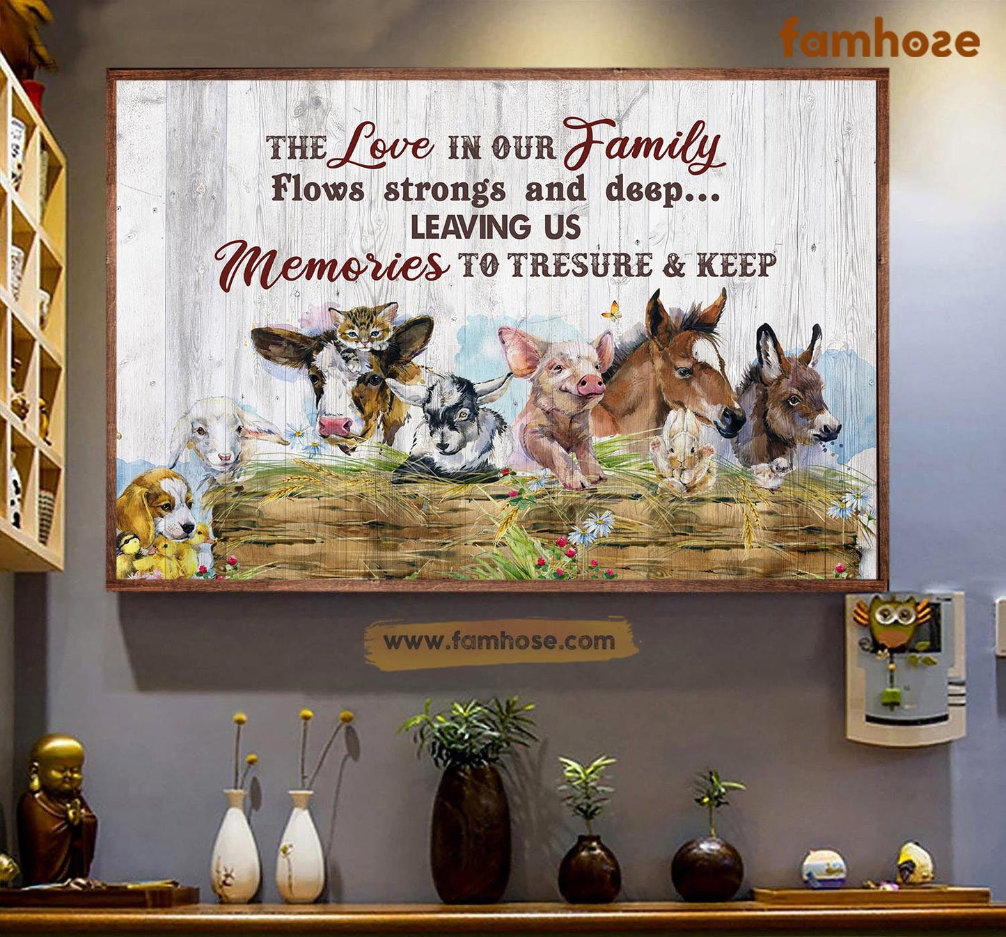 Farm Poster & Canvas, The Love In Our Family Flows Strong And Deep, Farmer Canvas Wall Art, Poster Gift For Farm Lovers