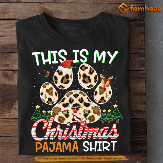 Dog Christmas T-shirt, Leopard Dogshoe My Christmas Pajama Shirt, Gift For Dog Lovers, Dog Tees, Dog Owners