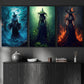 Set Of 3 Witches Halloween Canvas Painting, Wall Art Decor - Spooky Wiches Halloween Poster Print