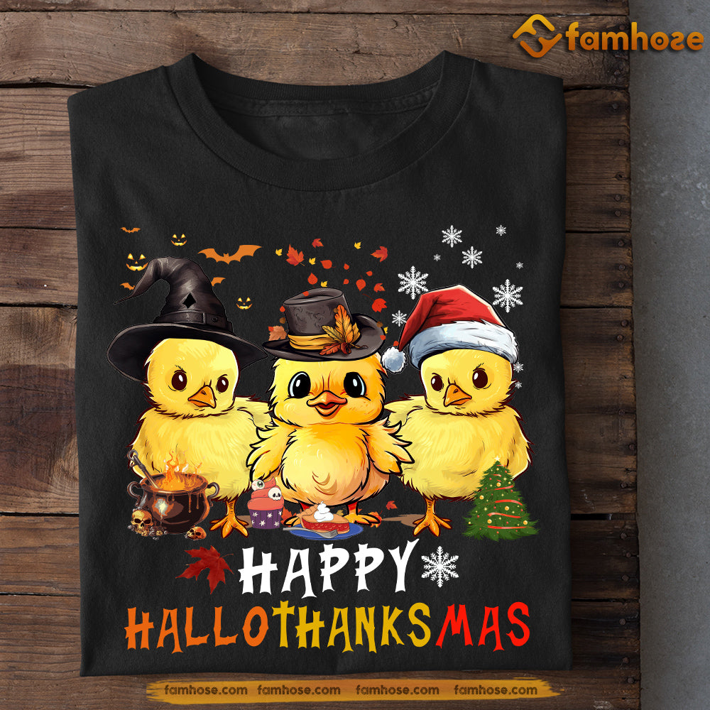 Cute Halloween Chicken T-shirt, Happy Hallothanksmas, Gift For Chicken ...