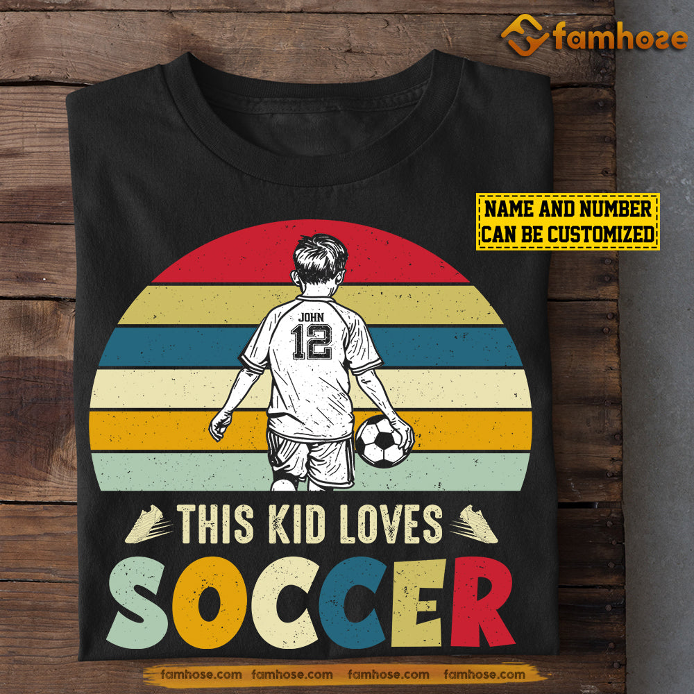 Personalized Soccer Boy T-shirt, This Kid Loves, Gift For Soccer Lovers, Soccer Players