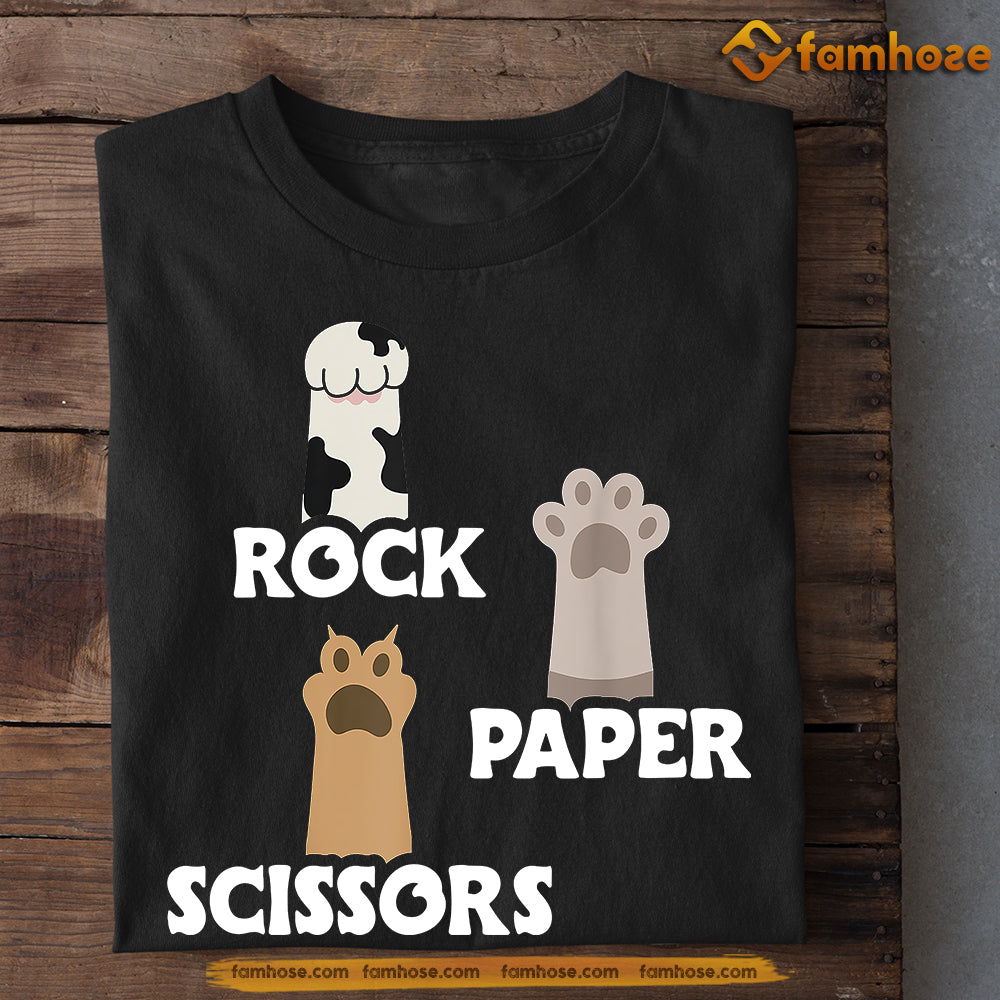 Cat T-shirt, Rock Paper, Gift For Cat Lovers, Cat Owners, Cat Tees