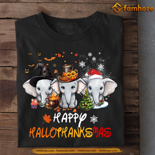 Halloween Elephant T-shirt, Elephants With Three Hats, Gift For Elephant Lovers, Elephant Tees