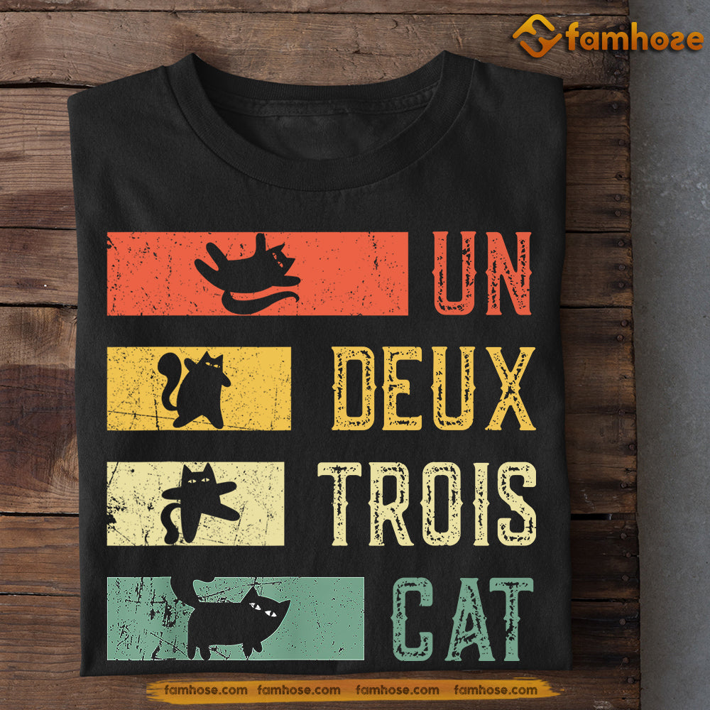 Vintage Cat T-shirt, Un Deux Trois Cat, Gift For Cat Lovers, Cat Owners, Cat Tees