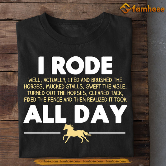 Horse T-shirt, I Rode All Day, Gift For Horse Lovers, Horse Tees