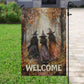 Autumn Witches Welcome, Halloween Garden Flag & House Flag, Witch Outdoor Decor, Spooky Yard Decor Gift For Witch Lovers