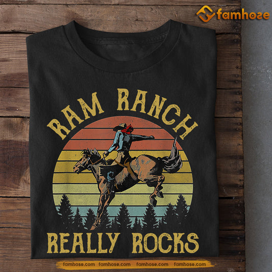 Vintage Cowboy T-shirt, Ram Ranch Really Rocks, Gift For Cowboy Lovers, Horse Tees, Rodeo Tees