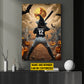 Personalized Softball Witch Canvas Painting, Spooky Season Wall Art Decor, Halloween Poster Gift For Softball Lovers, Softball Girls