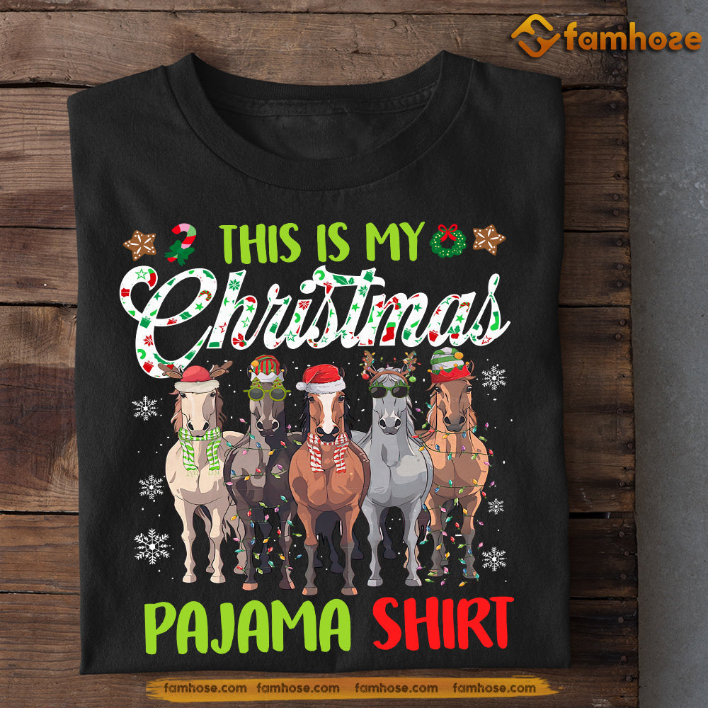 Horse Christmas T-shirt, Horses Wearing Hats, Gift For Horse Lovers, Horse Riders, Equestrians