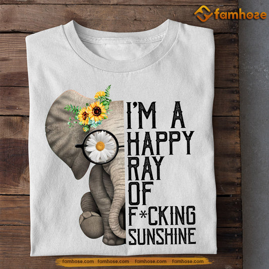 Cool Elephant T-shirt, I'm A Happy Ray Of Sunshine, Gift For Elephant Lovers, Elephant Tees