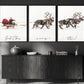 Gallery Set Of 3 Christmas Santa Claus With A Sleigh, Santa Christmas Canvas Painting, Xmas Wall Art Decor - Christmas Poster Gift