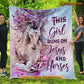 Cute Horse Blanket, This Girl Runs On Jesus And Horses Fleece Blanket - Sherpa Blanket Gift For Horse Lover