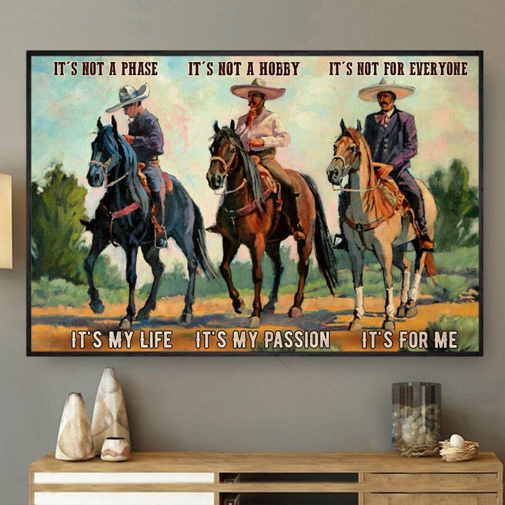 Horse Riding Poster & Canvas, It's Not A Phase It's My Life It's Not A Hobby It's My Passion, Horse Canvas Wall Art, Poster Gift For Horse Lovers