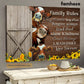 Cow Poster/Canvas, Family Rules Stay Humble Work Hard Show Kindness, Poster Gift For Cow Lovers