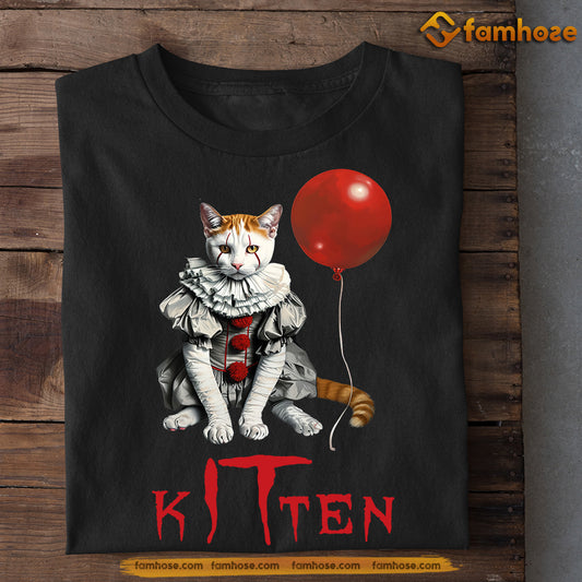 Halloween Cat T-shirt, Kitten, Spooky Season Gift For Cat Lovers, Cat Owners Tee