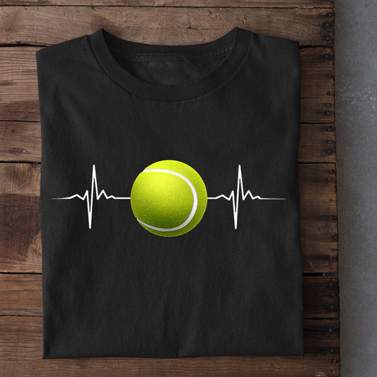 Cute Tennis T-shirt, Tennis Is My Heartbeat Gift For Tennis Lovers, Tennis Players, Tennis Tees