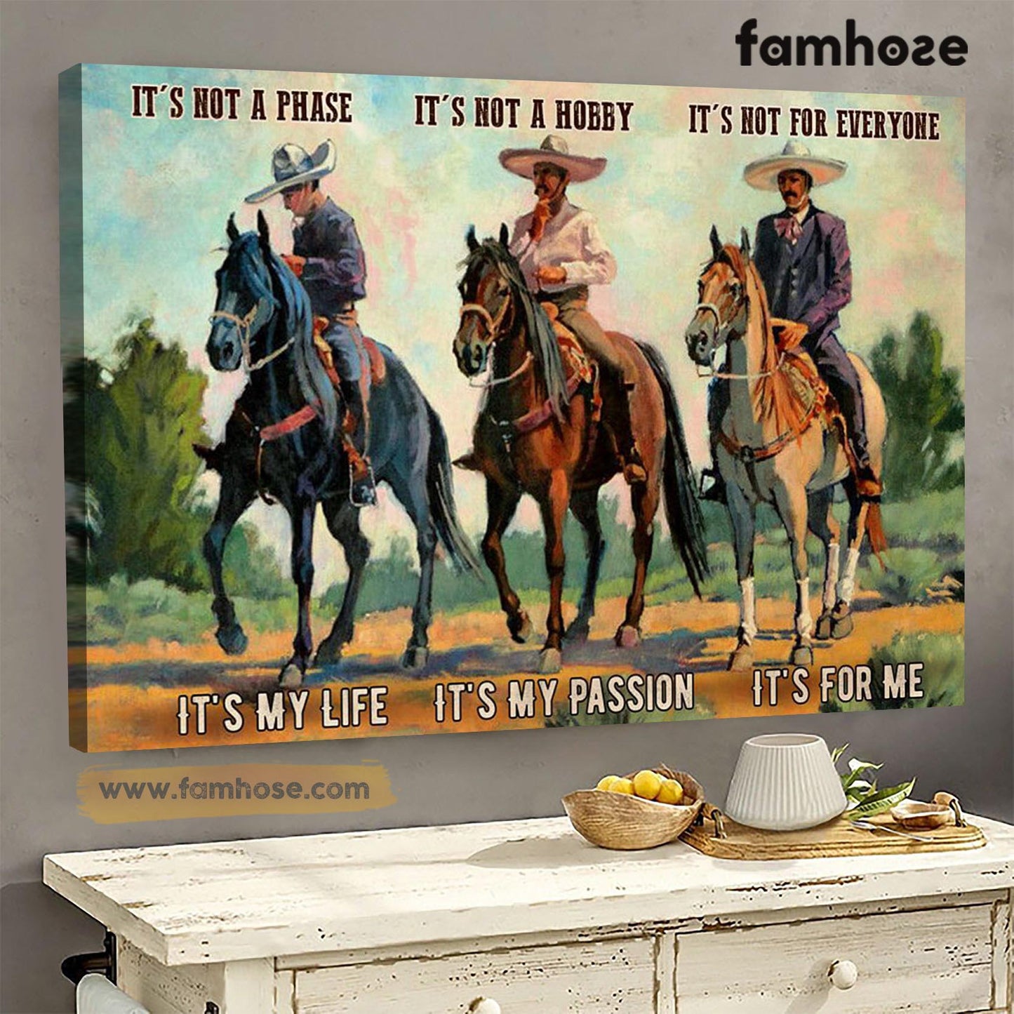 Horse Riding Poster & Canvas, It's Not A Phase It's My Life It's Not A Hobby It's My Passion, Horse Canvas Wall Art, Poster Gift For Horse Lovers