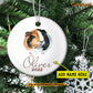 Christmas Guineapig Ornament, Cute Guineapig Alone Gift For Guineapig Lovers, Personalized Custom Circle Ceramic Ornament