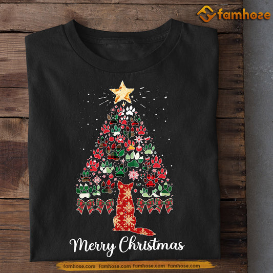 Christmas Dog T-shirt, Dogpaws Tree, Xmas Gift For Dog Lovers, Dog Owners Tee