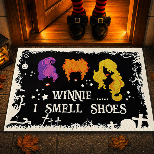 Funny Halloween Doormat, Winnie I Smell Shoes, Doormat For Home Decor Housewarming Gift, Welcome Mat Gift For Halloween Lovers