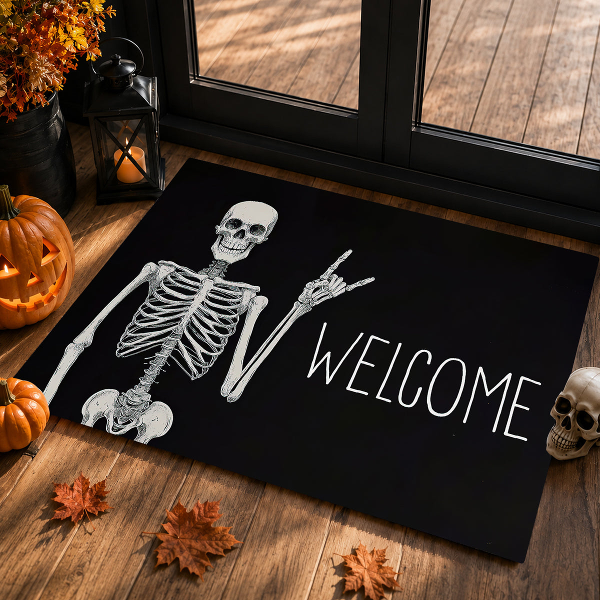 Funny Halloween Doormat, Skeleton Welcome, Doormat For Home Decor Housewarming Gift, Welcome Mat Gift For Halloween Lovers