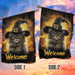 Interesting Cat Welcome Garden Flag, House Flag, Halloween Yard Flag Gift For Cat Lovers