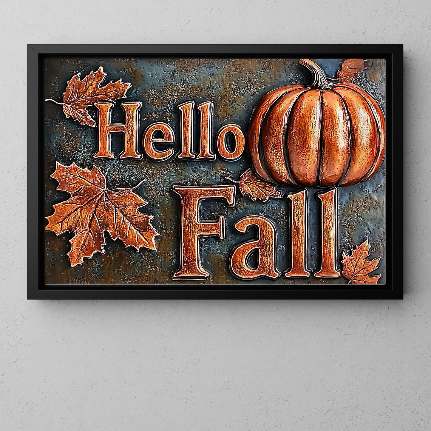 Hello Fall Pumpkin, Thanksgiving Canvas Painting, Blessings Wall Art Decor, Thankful Poster Gift