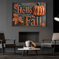 Hello Fall Pumpkin, Thanksgiving Canvas Painting, Blessings Wall Art Decor, Thankful Poster Gift