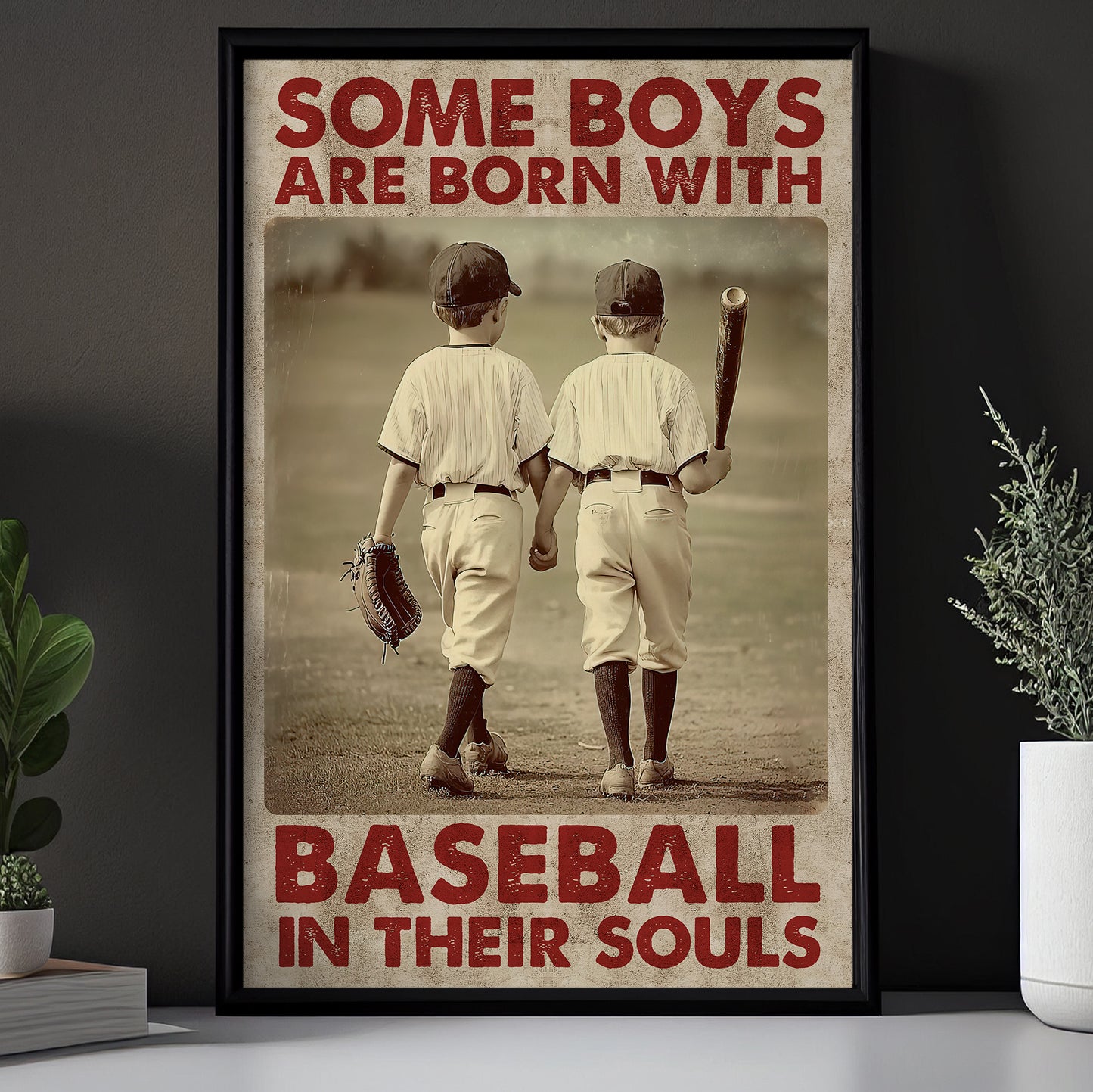 Motivational Baseball Canvas Painting, Baseball In Their Souls Sport Wall Art Decor, Poster Gift For Baseball Lovers