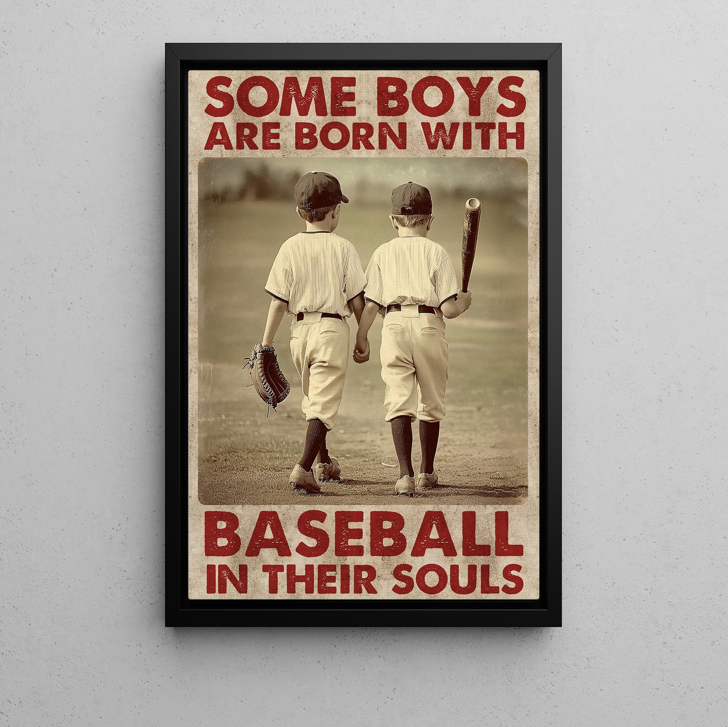 Motivational Baseball Canvas Painting, Baseball In Their Souls Sport Wall Art Decor, Poster Gift For Baseball Lovers