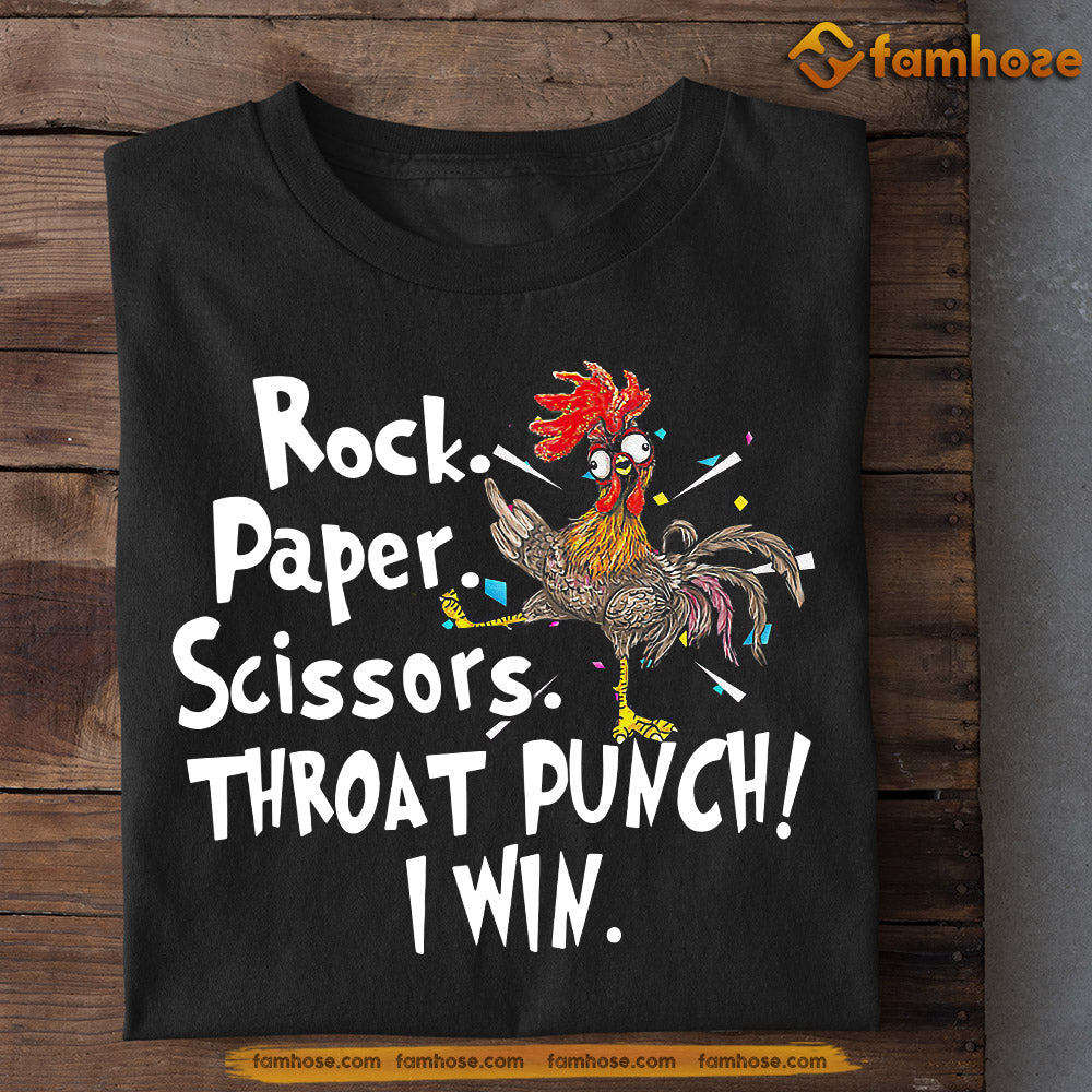 Chicken T-shirt, Rock Paper Scissors I Win, Gift For Chicken Lovers, Chicken Tees, Farmers