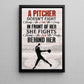 A Pitcher Doesn't Fight, Pitcher Softball Girl Canvas Painting, Sports Wall Art Decor, Gift For Pitcher Softball Lovers