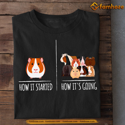 Funny Guineapig T-shirt, How It Started How It's Going, Gift For Guineapig Lovers, Guineapig Owners, Guineapig Tees