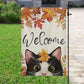 Cute Thanksgiving Cat Garden Flag & House Flag, Welcome Kitty Outdoor Decor, Yard Decor Gift For Cat Lovers