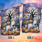 Halloween Dog Garden Flag & House Flag, Dogs Dressed As Ghosts Spooky Season Outdoor Decor, Yard Decor Gift For Dog Lovers