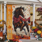 Thanksgiving Horse Garden Flag & House Flag, Welcome Thankful Season Outdoor Decor, Yard Decor Gift For Horse Lovers