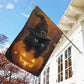 Halloween Cat Garden Flag & House Flag, Kitty Witch In Pumpkin Spooky Season Outdoor Decor, Yard Decor Gift For Cat Lovers