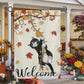 Cute Thanksgiving Cat Garden Flag & House Flag, Welcome Kitty Climbing Outdoor Decor, Yard Decor Gift For Cat Lovers