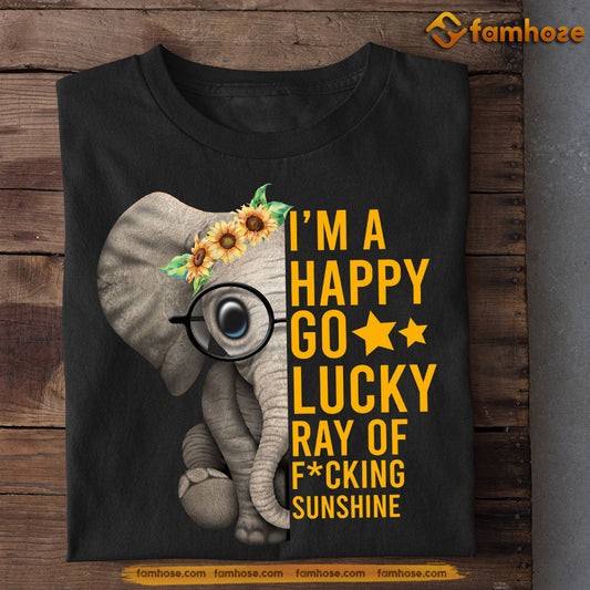 Elephant T-shirt, I'm A Happy Go Lucky With Glasses, Gift For Elephant Lovers, Elephant Tees