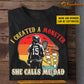 Vintage Lacrosse Girl T-shirt, A Monster She Calls Me Dad, Father's Day Gift For Lacrosse Woman Lovers, Lacrosse Players