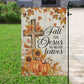 Thanksgiving Garden Flag & House Flag, Jesus He Never Leaves, Thankful Outdoor Decor, Autumn Yard Decor Gift