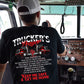 Motivational Trucker's Prayer T-shirt, Inspired Back Design Tees Gift For Truck Drivers