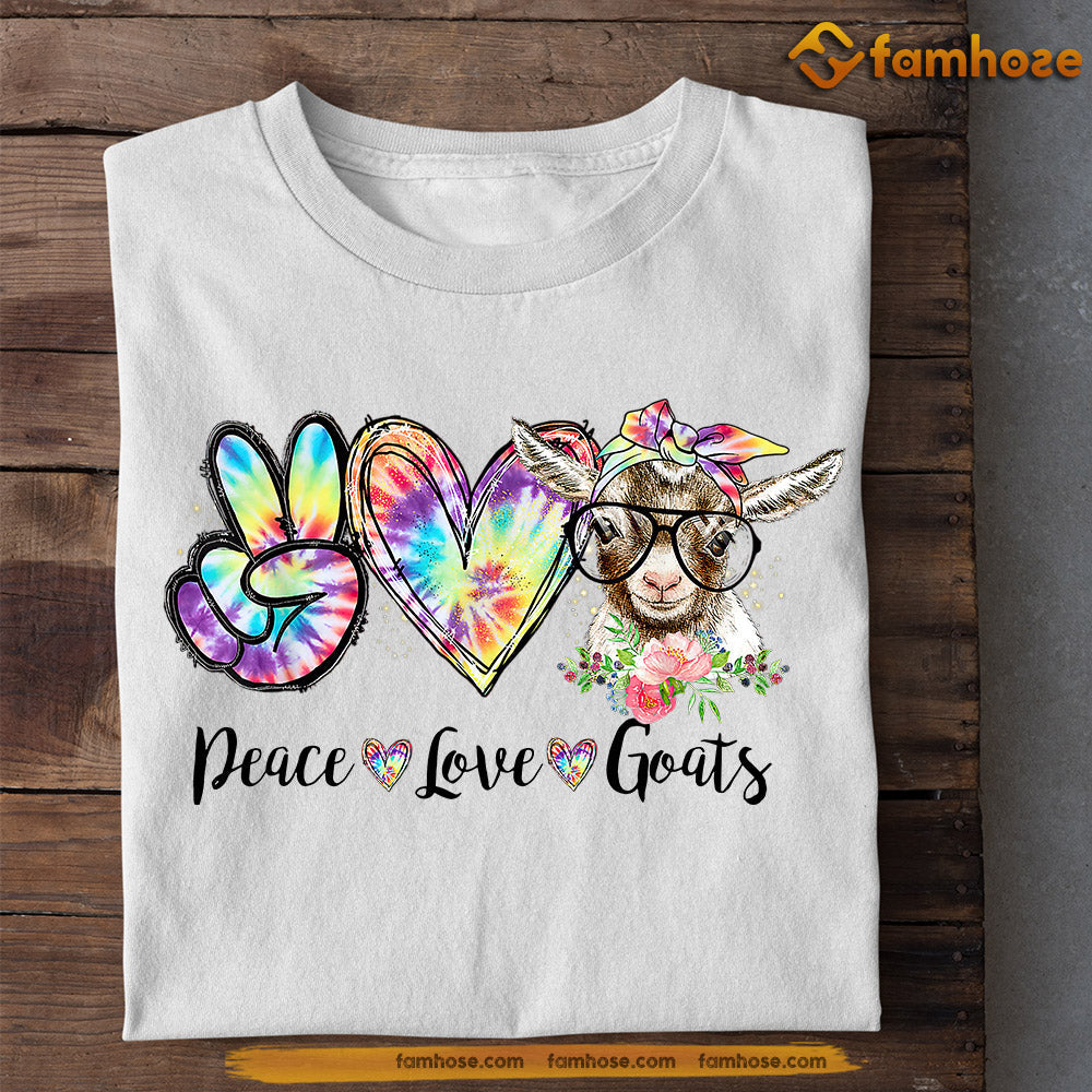 Cute Goat T-shirt, Peace Love Goats, Gift For Goat Lovers, Goat Tees, Farmers