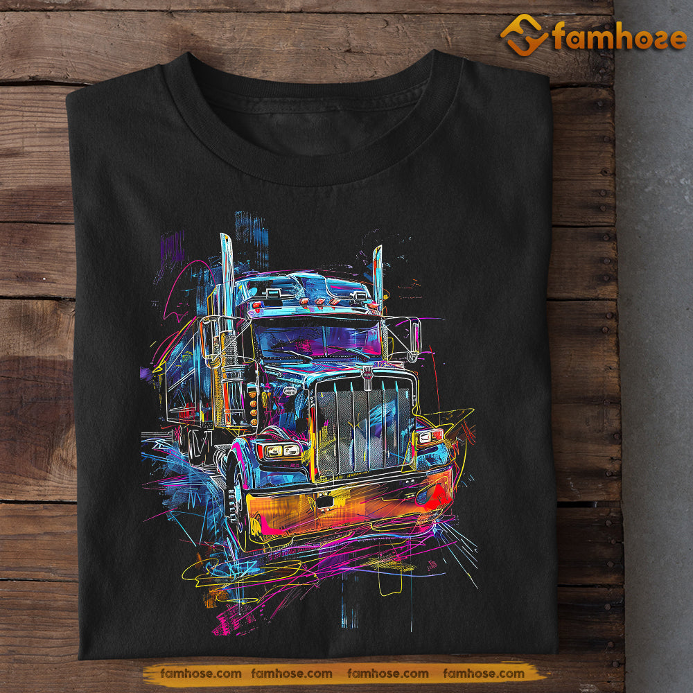 Cool Trucker T-shirt, Neo Truck Tees Gift For Truck Drivers