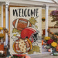 Interesting Football Thanksgiving Garden Flag & House Flag, Welcome Thankful Season Outdoor Decor, Yard Decor Gift For Football Lovers